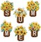 6-Piece Sunflower Wooden Table Decor Set – Farmhouse Tiered Tray Centerpieces in Multiple Sizes for Shelf, Mantel, Desk & Home Decoration